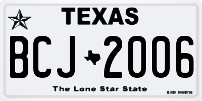 TX license plate BCJ2006