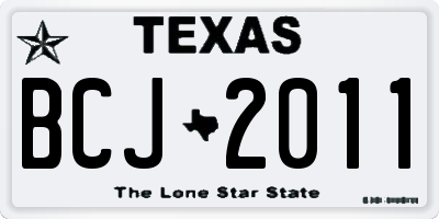 TX license plate BCJ2011