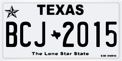 TX license plate BCJ2015
