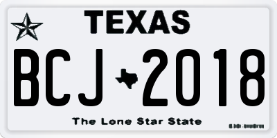 TX license plate BCJ2018