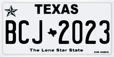 TX license plate BCJ2023