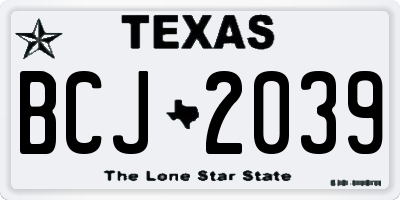 TX license plate BCJ2039