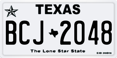 TX license plate BCJ2048