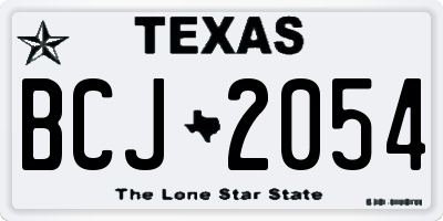 TX license plate BCJ2054