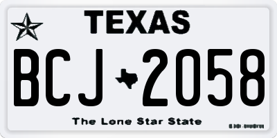 TX license plate BCJ2058