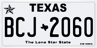 TX license plate BCJ2060
