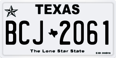 TX license plate BCJ2061