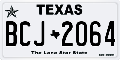 TX license plate BCJ2064