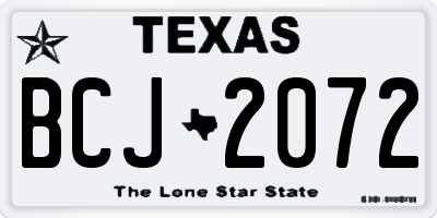 TX license plate BCJ2072