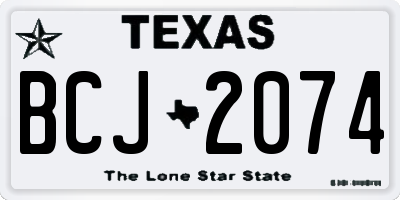 TX license plate BCJ2074