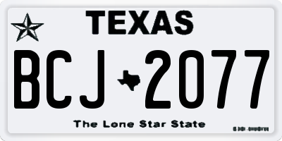 TX license plate BCJ2077