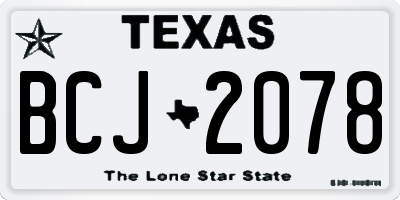 TX license plate BCJ2078
