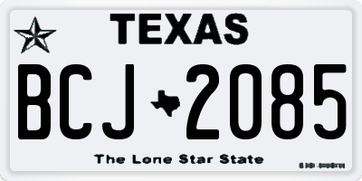 TX license plate BCJ2085