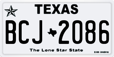 TX license plate BCJ2086