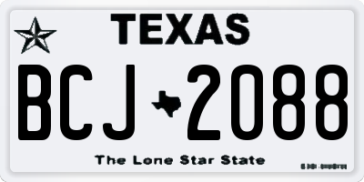 TX license plate BCJ2088