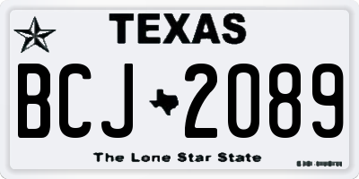 TX license plate BCJ2089