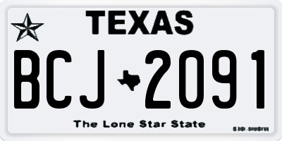 TX license plate BCJ2091