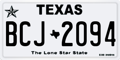 TX license plate BCJ2094