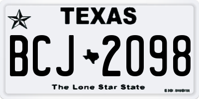 TX license plate BCJ2098