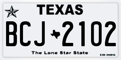 TX license plate BCJ2102