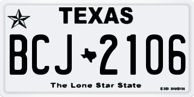 TX license plate BCJ2106