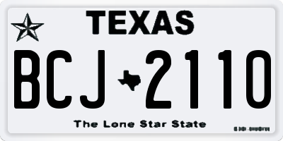 TX license plate BCJ2110