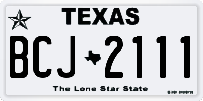 TX license plate BCJ2111