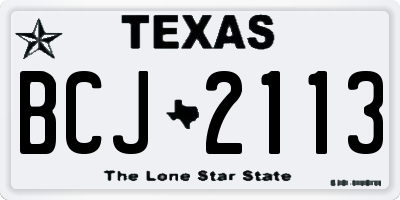 TX license plate BCJ2113
