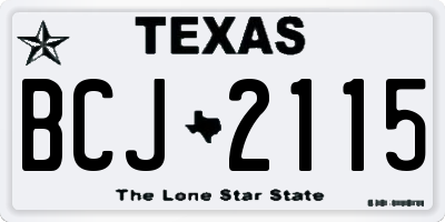 TX license plate BCJ2115