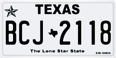 TX license plate BCJ2118