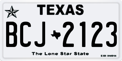 TX license plate BCJ2123