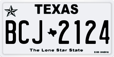 TX license plate BCJ2124