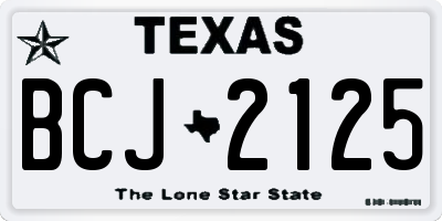 TX license plate BCJ2125