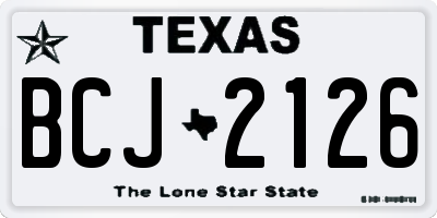 TX license plate BCJ2126