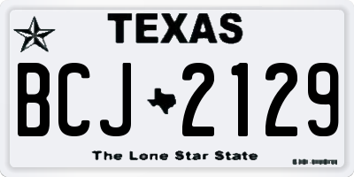 TX license plate BCJ2129