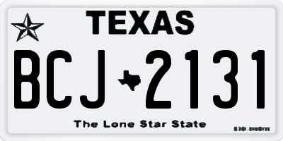 TX license plate BCJ2131