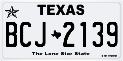 TX license plate BCJ2139