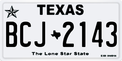 TX license plate BCJ2143