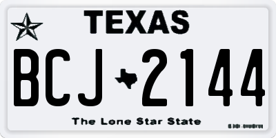 TX license plate BCJ2144