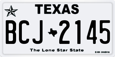 TX license plate BCJ2145