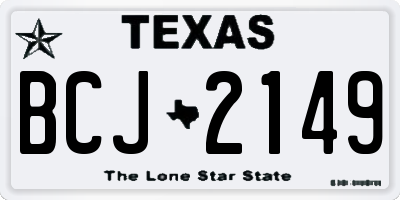 TX license plate BCJ2149