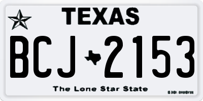 TX license plate BCJ2153