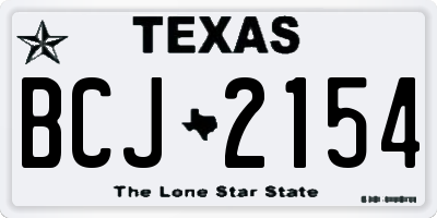 TX license plate BCJ2154