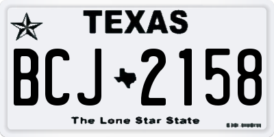 TX license plate BCJ2158
