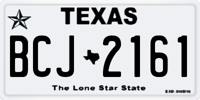 TX license plate BCJ2161