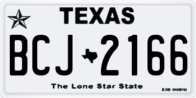 TX license plate BCJ2166