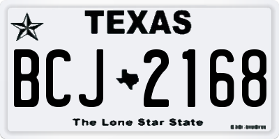 TX license plate BCJ2168