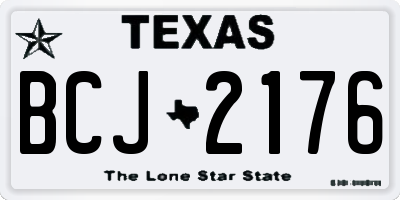 TX license plate BCJ2176