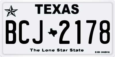 TX license plate BCJ2178