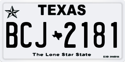 TX license plate BCJ2181
